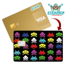 Load image into Gallery viewer, Space Invaders - Bank card sticker, available in two sizes.