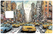 Load image into Gallery viewer, Taxi new yorkais - sticker pour carte bancaire, format US