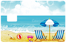Load image into Gallery viewer, Transat sur la plage - sticker pour carte bancaire, format US