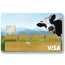 Load image into Gallery viewer, La Vache - sticker pour carte bancaire, 2 formats de carte bancaire disponibles