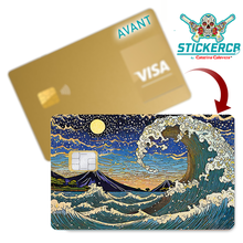 Charger l'image dans la galerie, La vague nocturne - sticker pour carte bancaire, format US