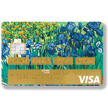 Load image into Gallery viewer, Les Iris de Van Gogh - Sticker pour carte bancaire, disponible en deux formats.