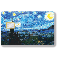 Load image into Gallery viewer, La Nuit étoilée de Van Gogh Sticker - Sticker pour carte bancaire, disponible en deux formats.