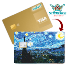 Charger l'image dans la galerie, La Nuit étoilée de Van Gogh Sticker - Sticker pour carte bancaire, disponible en deux formats.