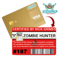 Charger l'image dans la galerie, Zombie Hunter, Sticker pour carte bancaire, format US