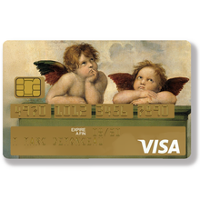 Load image into Gallery viewer, Les angelots de Raphaël - Sticker pour carte bancaire, disponible en deux formats.
