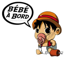 Load image into Gallery viewer, Sticker, Bébé à bord !  Tribute to Luffy (fanart)