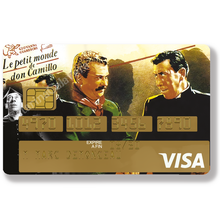 Load image into Gallery viewer, Don Camillo, édition limitée 100 ex - Sticker pour carte bancaire, disponible en deux formats.