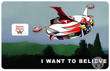 Load image into Gallery viewer, Goldorak, I want to believe - Sticker pour carte bancaire, disponible en deux formats.