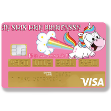Load image into Gallery viewer, Je suis une Princesse – Sticker pour carte bancaire, disponible en deux formats.