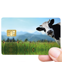 Load image into Gallery viewer, La Vache - sticker pour carte bancaire, 2 formats de carte bancaire disponibles