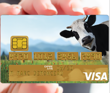 Load image into Gallery viewer, La Vache - sticker pour carte bancaire, 2 formats de carte bancaire disponibles