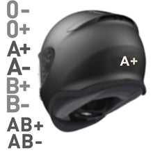 Charger l'image dans la galerie, 2 Stickers, votre groupe sanguin, Rétro-Réfléchissants pour Casques, Moto, vélo, trottinette