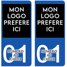Charger l'image dans la galerie, Stickers personnalisés pour plaque d'immatriculation AUTO, Fond BLEU