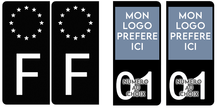 Autocollant Plaque Immatriculation Moto Deadpool - Sticker Euroband Noir 65x30 Mm - Résistant Lavage Haute Pression