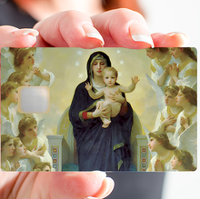 Load image into Gallery viewer, La vierge a l'enfant - Sticker pour carte bancaire, disponible en deux formats.