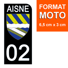 Load image into Gallery viewer, 02 AISNE - Stickers pour plaque d'immatriculation, disponible pour AUTO et MOTO