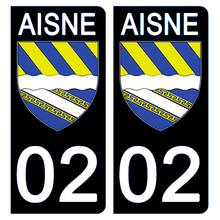 Load image into Gallery viewer, 02 AISNE - Stickers pour plaque d'immatriculation, disponible pour AUTO et MOTO