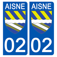 Load image into Gallery viewer, 02 AISNE - Stickers pour plaque d'immatriculation, disponible pour AUTO et MOTO