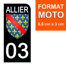 Load image into Gallery viewer, 03 ALLIER - Stickers pour plaque d'immatriculation, disponible pour AUTO et MOTO