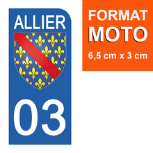 Load image into Gallery viewer, 03 ALLIER - Stickers pour plaque d'immatriculation, disponible pour AUTO et MOTO