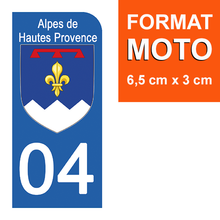 Load image into Gallery viewer, 04 ALPES DE HAUTES PROVENCE  - Stickers pour plaque d'immatriculation, disponible pour AUTO et MOTO