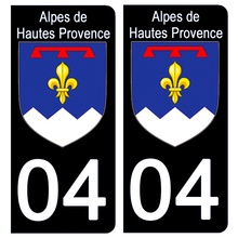 Load image into Gallery viewer, 04 ALPES DE HAUTES PROVENCE  - Stickers pour plaque d'immatriculation, disponible pour AUTO et MOTO