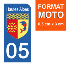 Load image into Gallery viewer, 05 HAUTES ALPES - Stickers pour plaque d'immatriculation, disponible pour AUTO et MOTO