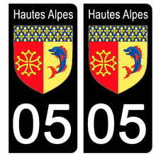 Load image into Gallery viewer, 05 HAUTES ALPES - Stickers pour plaque d'immatriculation, disponible pour AUTO et MOTO