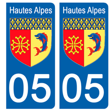 Load image into Gallery viewer, 05 HAUTES ALPES - Stickers pour plaque d'immatriculation, disponible pour AUTO et MOTO