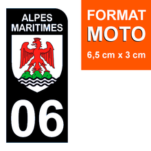 Load image into Gallery viewer, 06 ALPES MARITIMES - Stickers pour plaque d'immatriculation, disponible pour AUTO et MOTO