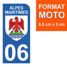 Load image into Gallery viewer, 06 ALPES MARITIMES - Stickers pour plaque d'immatriculation, disponible pour AUTO et MOTO