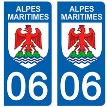 Load image into Gallery viewer, 06 ALPES MARITIMES - Stickers pour plaque d'immatriculation, disponible pour AUTO et MOTO