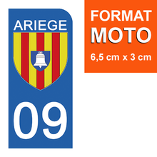 Load image into Gallery viewer, 09 ARIEGES - Stickers pour plaque d'immatriculation, disponible pour AUTO et MOTO