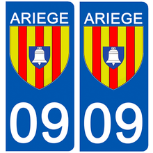Load image into Gallery viewer, 09 ARIEGES - Stickers pour plaque d'immatriculation, disponible pour AUTO et MOTO