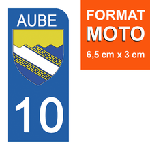 Load image into Gallery viewer, 10 AUBE - Stickers pour plaque d'immatriculation, disponible pour AUTO et MOTO
