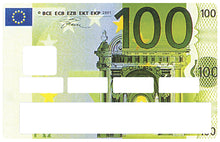 Load image into Gallery viewer, 100 Euros - sticker pour carte bancaire, 2 formats de carte bancaire disponibles