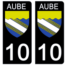 Load image into Gallery viewer, 10 AUBE - Stickers pour plaque d'immatriculation, disponible pour AUTO et MOTO