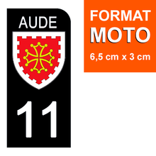 Load image into Gallery viewer, 11 AUDE - Stickers pour plaque d'immatriculation, disponible pour AUTO et MOTO