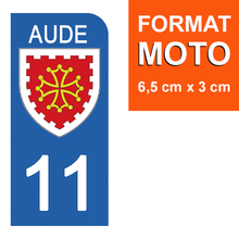Load image into Gallery viewer, 11 AUDE - Stickers pour plaque d'immatriculation, disponible pour AUTO et MOTO