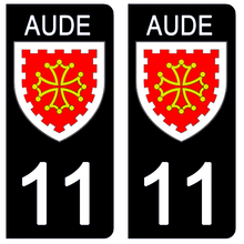 Load image into Gallery viewer, 11 AUDE - Stickers pour plaque d'immatriculation, disponible pour AUTO et MOTO