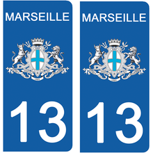 Load image into Gallery viewer, 13 MARSEILLE - Stickers pour plaque d'immatriculation, disponible pour AUTO et MOTO