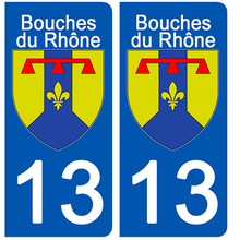 Load image into Gallery viewer, 13 BOUCHE DU RHONE - Stickers pour plaque d'immatriculation, disponible pour AUTO et MOTO