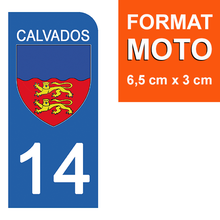 Load image into Gallery viewer, 14 CALVADOS - Stickers pour plaque d'immatriculation, disponible pour AUTO et MOTO