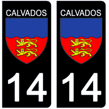 Load image into Gallery viewer, 14 CALVADOS - Stickers pour plaque d'immatriculation, disponible pour AUTO et MOTO