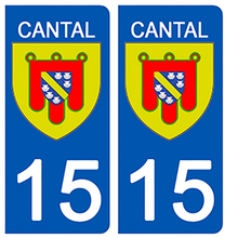 Load image into Gallery viewer, 15 CANTAL - Stickers pour plaque d'immatriculation, disponible pour AUTO et MOTO