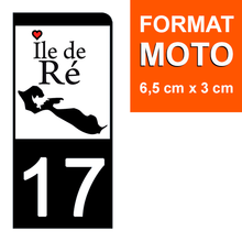 Load image into Gallery viewer, 17 ÎLE DE RÉ - Stickers pour plaque d'immatriculation, disponible pour AUTO et MOTO