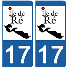 Load image into Gallery viewer, 17 ÎLE DE RÉ - Stickers pour plaque d'immatriculation, disponible pour AUTO et MOTO