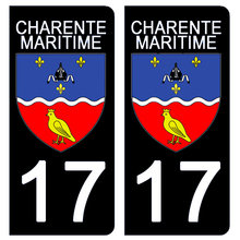 Load image into Gallery viewer, 17 CHARENTE MARITIME - Stickers pour plaque d'immatriculation, disponible pour AUTO et MOTO