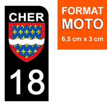 Load image into Gallery viewer, 18 CHER - Stickers pour plaque d'immatriculation, disponible pour AUTO et MOTO